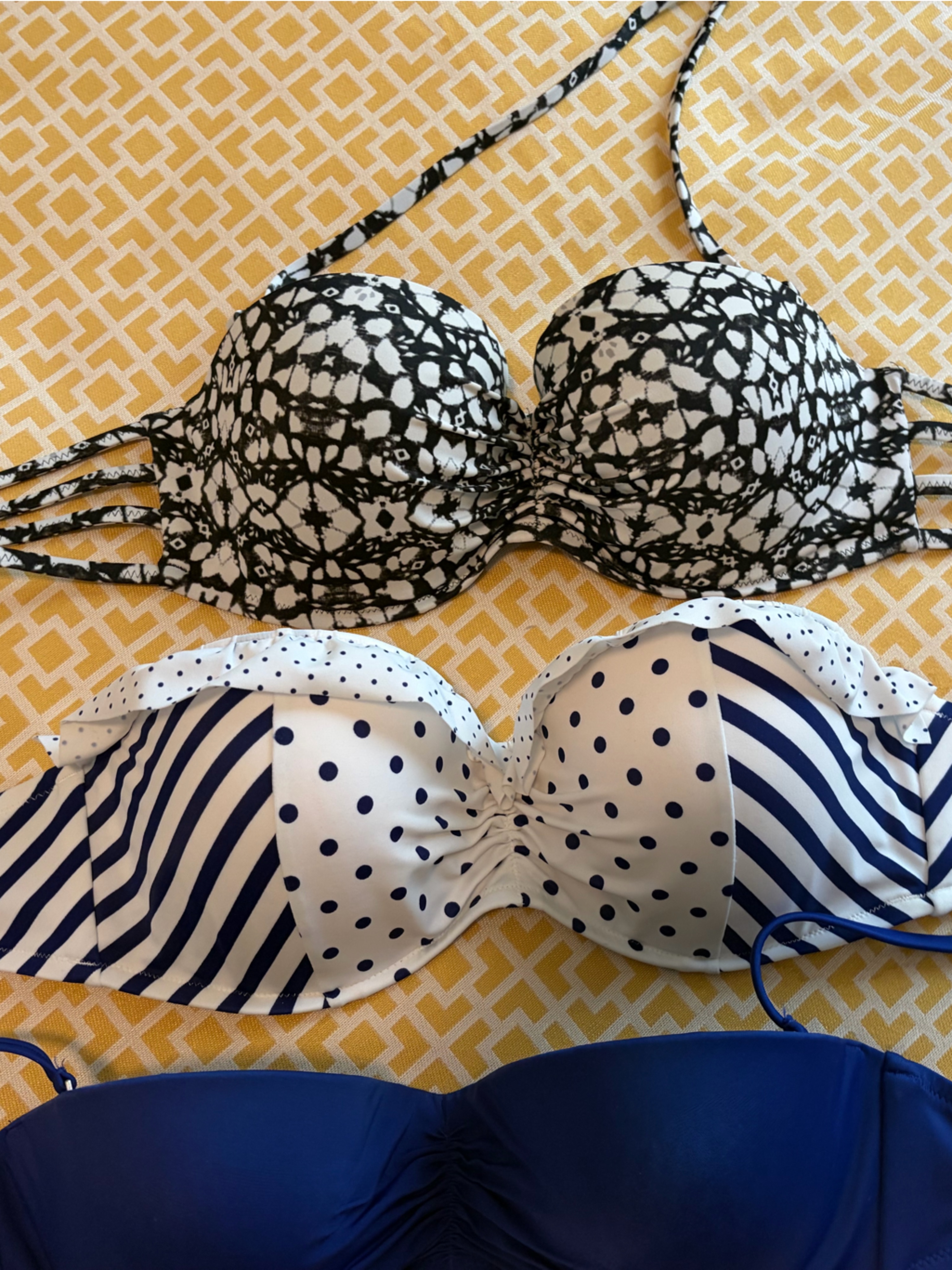 Set Of 3 Swimsuit Bikini Tops. Very Flattering Style - Nwot. Size 36c